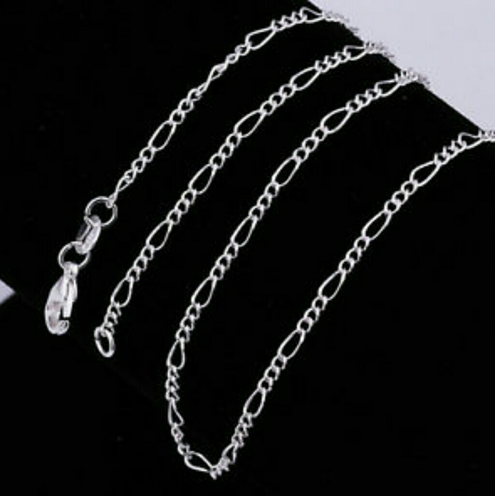 1.8 mm .925 sterling silver 18" figaro necklace